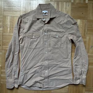 Reiss Corduroy Shirt Men’s Small Beige Creme Long Sleeve Button Down Regular Fit